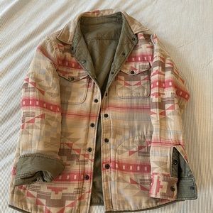 Reversible jacket… army green or tribal print